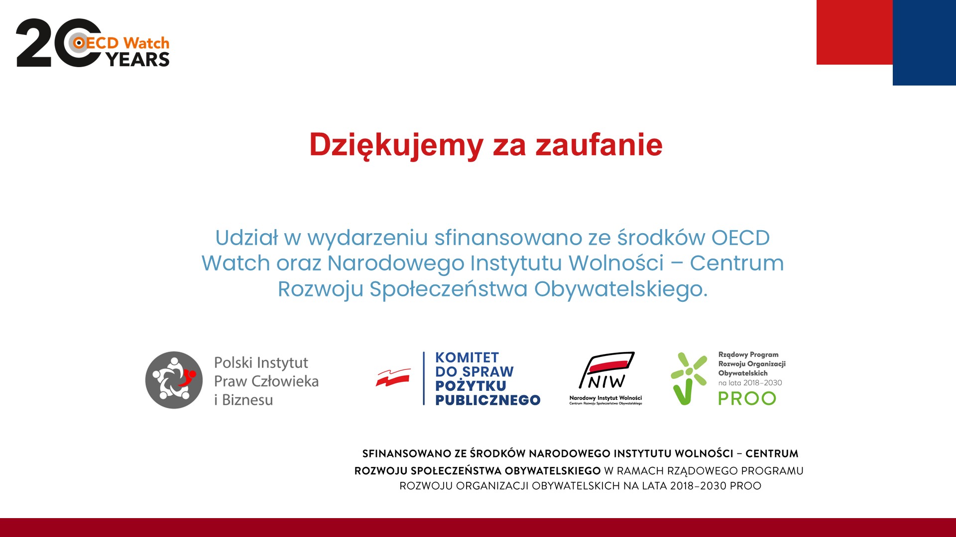 Dziekujemy_za_zaufanie OECD Watch